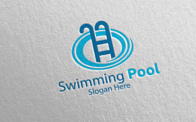 Modello di logo di servizi di piscina 3