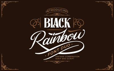 Black Rainbow | Duo Vintage Serif och Cursive Font