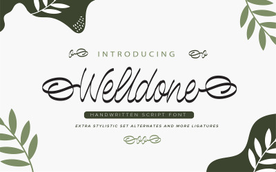 Welldone | Carattere corsivo scritto a mano