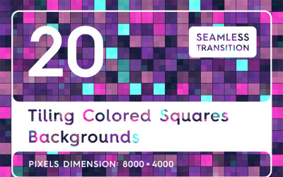 20 Tiling Colored Squares Background