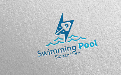 Snabb simbassängtjänster 20 Logotypmall