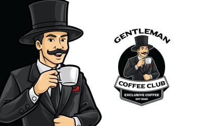 Gentleman Coffee Logo Template