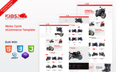 Kiosk Bike - Modello di sito Web HTML5 di e-commerce per motociclette