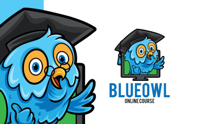 Plantilla de logotipo de Owl Online Course