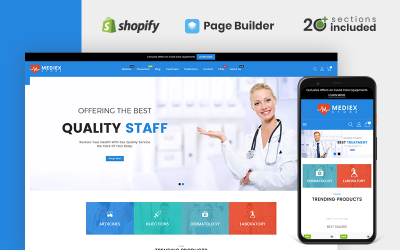 Responsive Mediex Health & Medicine Store Shopify Theme #113113