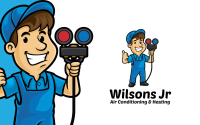 Servis AC Maskot Logo Şablonu