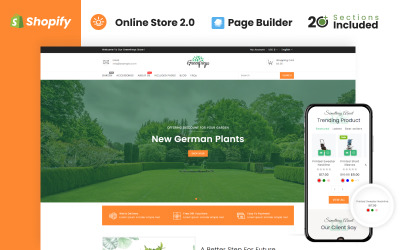 Shopify téma Greenfreys Plants &amp;amp; Garden Store