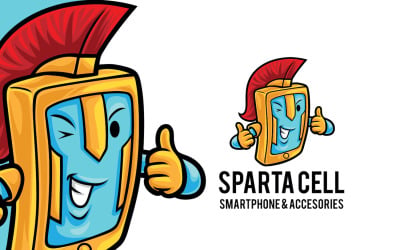 Smartphone Cellular Mascot Logo Template