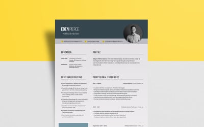 Asesor político gratuito - Plantilla de curriculum vitae de Eden Pierce