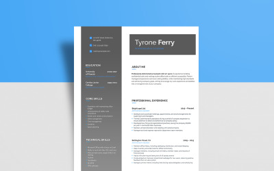 Assistente amministrativo gratuito - Modello di curriculum di Tyrone Ferry