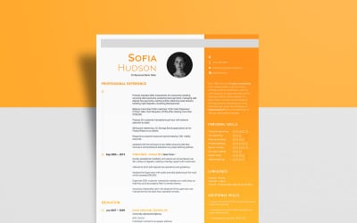 Caixa gratuita de banco - modelo de currículo de Sofia Hudson