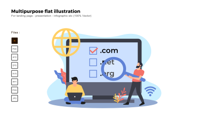 Dominio de ilustración plana multipropósito - Imagen vectorial