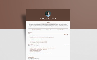 Free UI Developer – Randy Wilson Resume Template