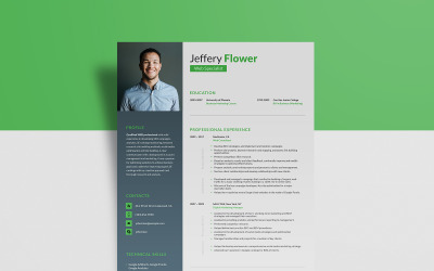 Gratis webbanalytiker - mall för CV för Jeffery Flower
