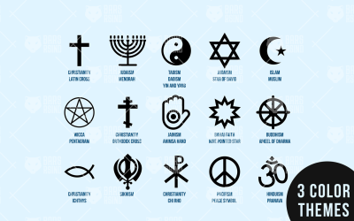 Icono de conjunto de diversidad de religión