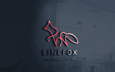 Line Fox logotyp mall