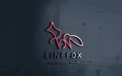 Modèle de logo de ligne Fox