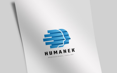 Modelo de logotipo de dados humanos virtuais