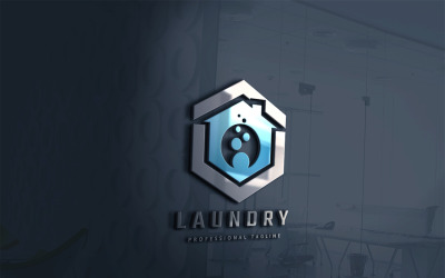 Modelo de logotipo de lavanderia