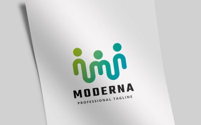 Modelo de logotipo moderno da letra M da equipe