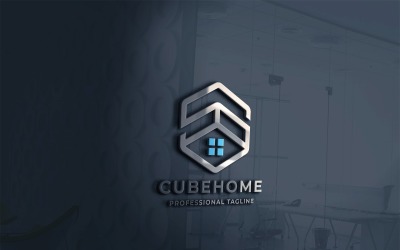 Шаблон логотипа Cube Home Letter S