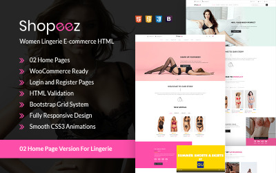Shopeez - Women Lingerie E-commerce Szablon strony internetowej HTML