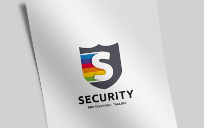 Bezpečnostní štít písmeno S Logo šablona