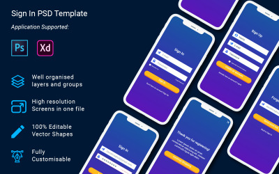 Iniciar sesión / Registrarse Proceso UI Kit Mobile