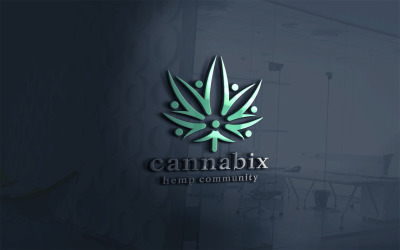 Kannabisz közösségi logó sablon