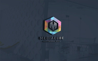 Медіа-куб літера М шаблон логотипу