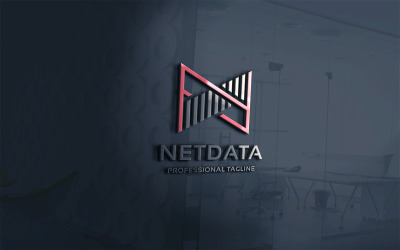 Modèle de logo de lettre N de données nettes
