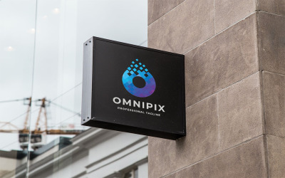 Modèle de logo Omnipix lettre O