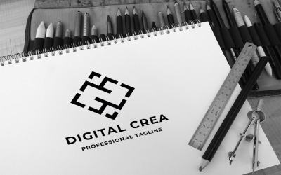 Modelo de logotipo de agência de criação digital