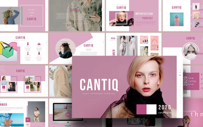 Modelo de PowerPoint de catálogo moderno Cantiq