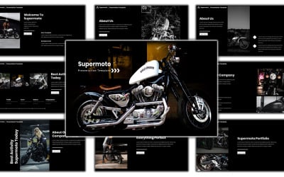 Motorcykel Supermoto PowerPoint-mall