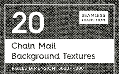 20 Seamless Chain Mail Textures Background