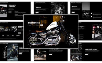 Szablon PowerPoint Motorcycle Supermoto #113447
