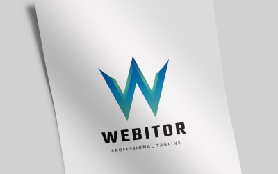 Webitor brev W logotyp mall