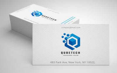 Modelo de logotipo de carta Qube Tech Q