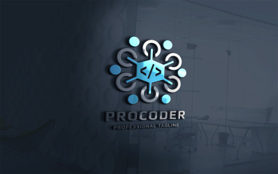 Шаблон логотипа профессиональный кодер