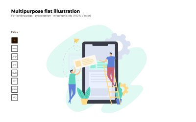 Desarrollo de aplicaciones de ilustración plana multipropósito - Imagen vectorial