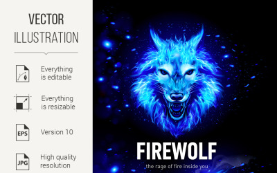 Feuer Woolf - Vektorbild