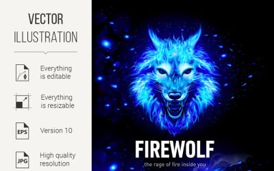 Fire Woolf - Grafika wektorowa