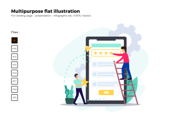 Interfaz de usuario de ilustración plana multipropósito - Imagen vectorial