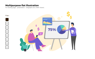 Presentación de ilustración plana multipropósito - Imagen vectorial