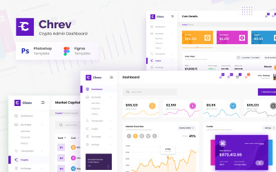 Chrev - Crypto Admin Dashboard UI Figma & PSD Vorlage