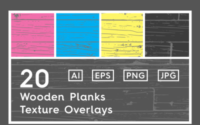 20 Wooden Planks Texture Overlays Background