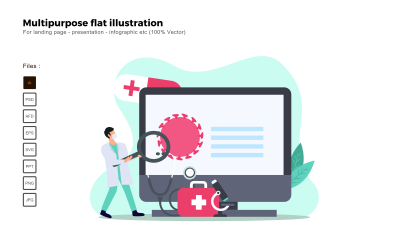 Multipurpose Flat Illustration Virus Researching Lab - Vector Image