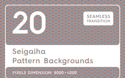 20 textures Seigaiha. Modèles sans couture. Fond
