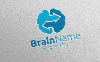Arrow Brain con Think Idea Concept 56 Plantilla de logotipo
